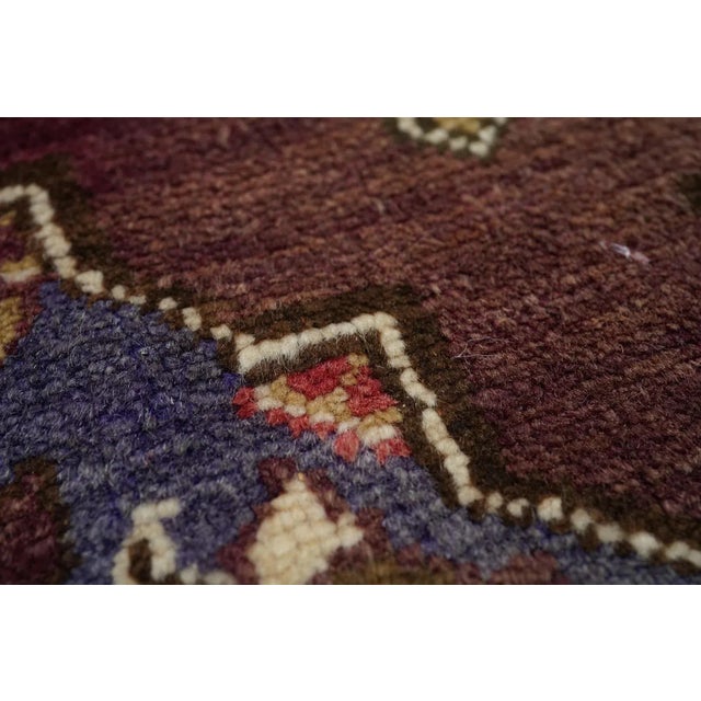 Violet Vintage Turkish Rug 1'8'' x 3'9'' For Sale - Image 8 of 12