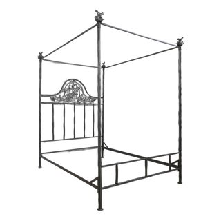 Corsican Iron Twiggy Bird & Berry Queen Size Poster Bed For Sale