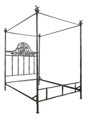 Corsican Iron Twiggy Bird & Berry Queen Size Poster Bed