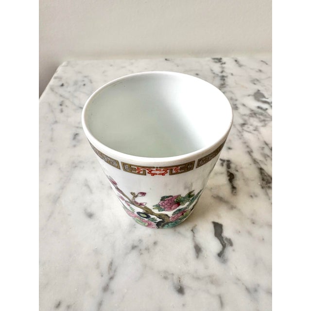 Limoges, France Limoges France Handpainted Porcelain Cup For Sale - Image 4 of 5