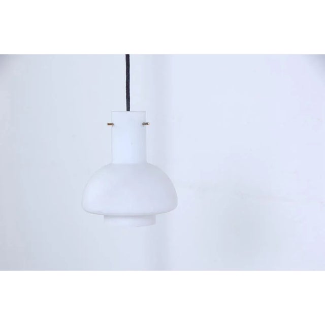 Vintage Opaline Glass Pendant Light, 1950s For Sale - Image 4 of 8