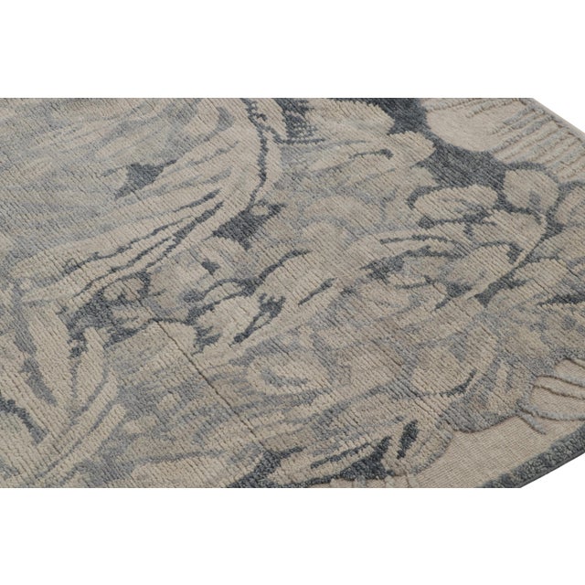 Not Yet Made - Made To Order Rug & Kilim’s French Style Art Deco rug in Blue, Grey & Beige Floral Patterns - 12x18 For Sale - Image 5 of 7