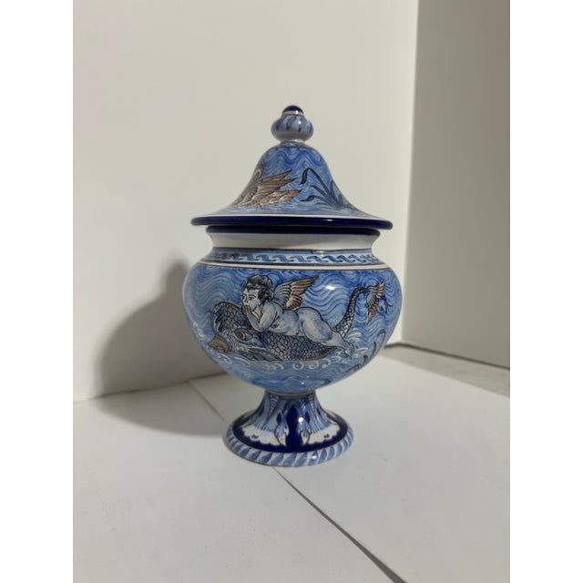 Ceramic Gabriel Montagnon Nevers Faience Covered Pot For Sale - Image 7 of 8