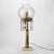 Antique Argand Neoclassical Brass, Crystal & Marble Solar Lamp with Gothic Etched Glass Shade C1840 Measures - 24.5"H x...