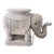 Vintage Palm Beach Chic White Wicker Elephant Side Table For Sale