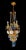 Elegant Venetian chandelier. Blue drops and 6 roses hang from the golden canopy. 3 small lights. Up to 250V (Europe/UK...
