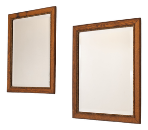 Oak Framed Mirrors, 1920, Set of 2