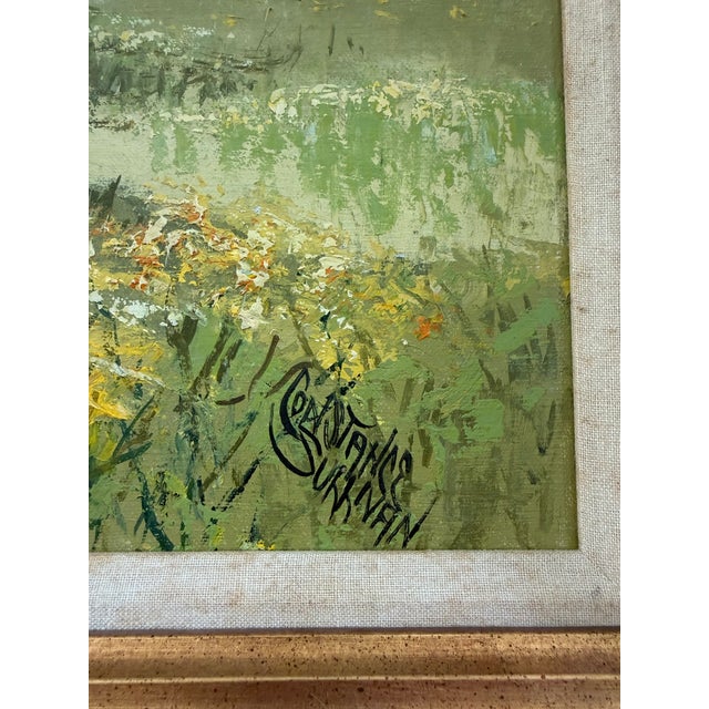 Nautical Mid 20th Century Constance Sullivan Signed Impressionist Wildflower Landscape Oil Painting, Maryland For Sale - Image 3 of 8