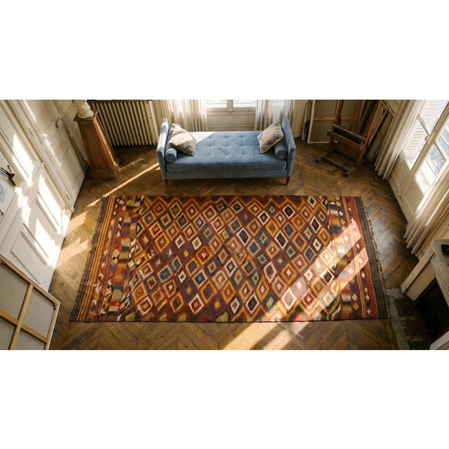 19th Century Afghan Maimana Flat-Weave Carpet For Sale - Image 14 of 15