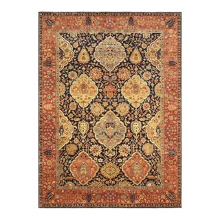 Pasargad Home Kerman Navy Wool Area Rug, 9'11'' X 14' 2'' For Sale
