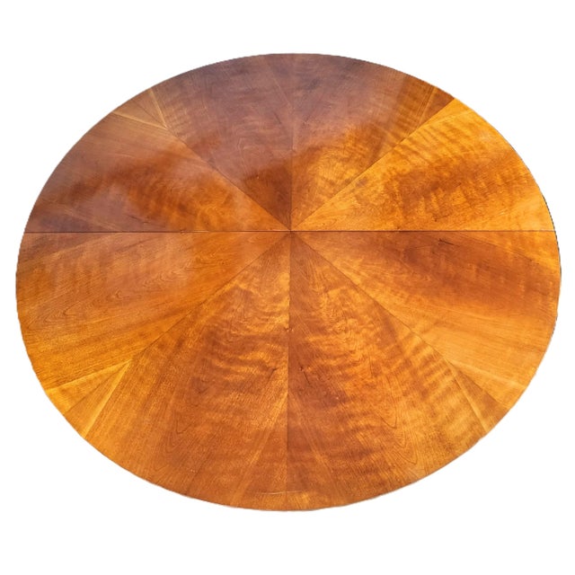 Wood Vintage Cherry Neoclassical Biedermeier Style Dining Table +2 Leaves Ethan Allen For Sale - Image 7 of 18