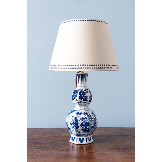 19th Century Dutch Double Gourd Chinoiserie Vase Lamp For Sale - Image 3 of 12