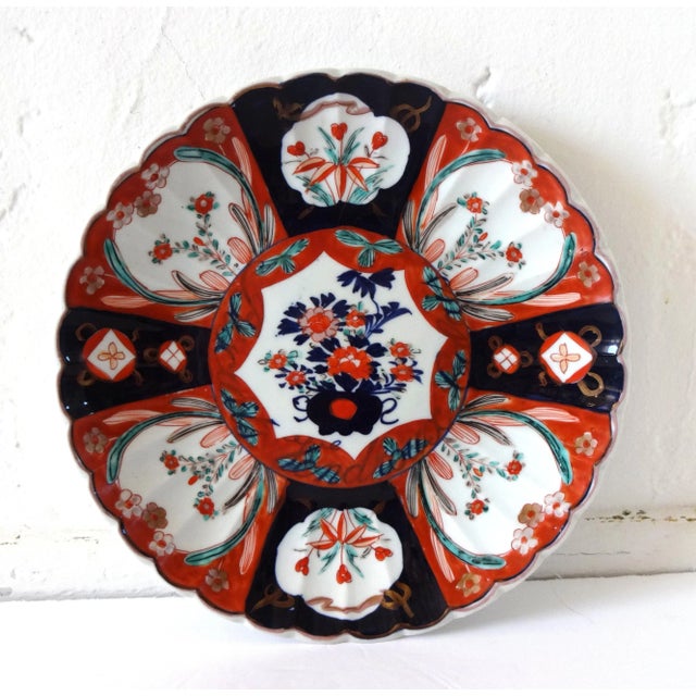 Red Antique Meiji Period Imari "Biscuits Vendroux Calais" Plate For Sale - Image 8 of 8