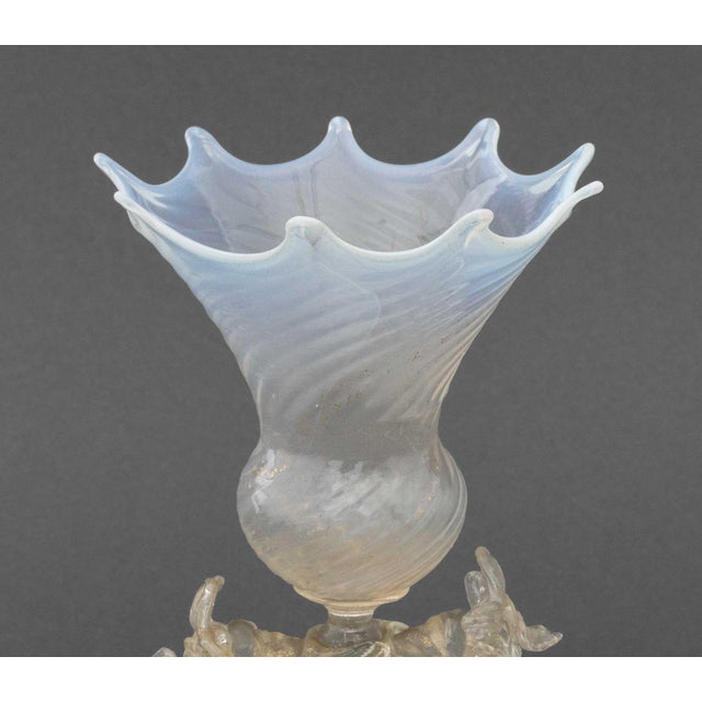 Italian Salviati Attributed Opaline Glass Vase, Circa 1950 For Sale - Image 3 of 9