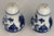Ceramic Chinoiserie Pagoda Motif Blue & White Salt & Pepper Shakers - A Pair For Sale - Image 7 of 13