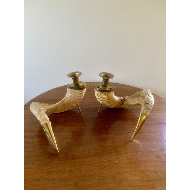 Mid20th Century Rams Horn Candle Holders, Pair Chairish