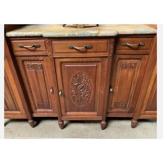 Vintage Art Deco Sideboard in Oak, 1930 For Sale - Image 12 of 14