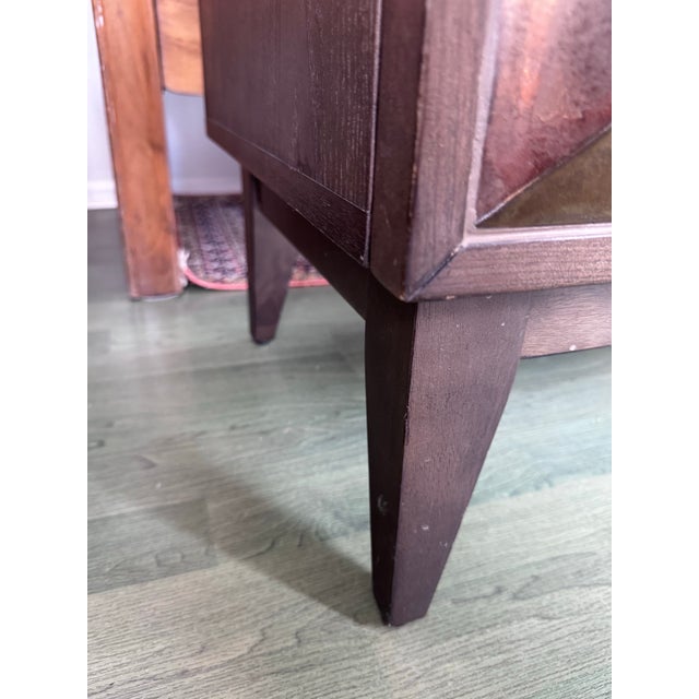 Wood West Elm Limited Edition Hand-Glazed Tile Cabinet, Bronze Geometric Front For Sale - Image 7 of 12