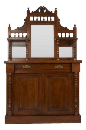 Teak Sideboard with Mirror, Early 1900s