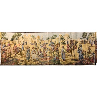 56" Belgian Tapestry of Middle Eastern Market Scene For Sale
