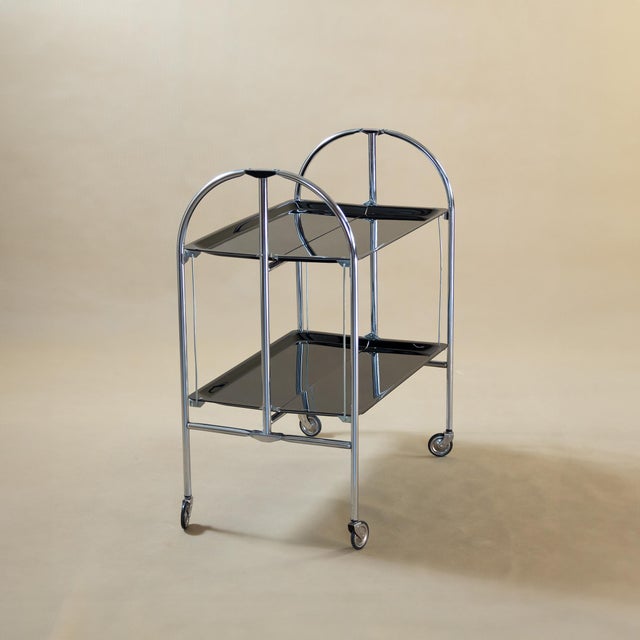 Folding Serving Trolley, Czechoslovakia, 1970s, in Restored conditions. Designed 1970 to 1979
