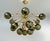 Italian sputnik flush mount with smoky green Murano glass globes mounted on solid brass frame in satin brass finish / Made...
