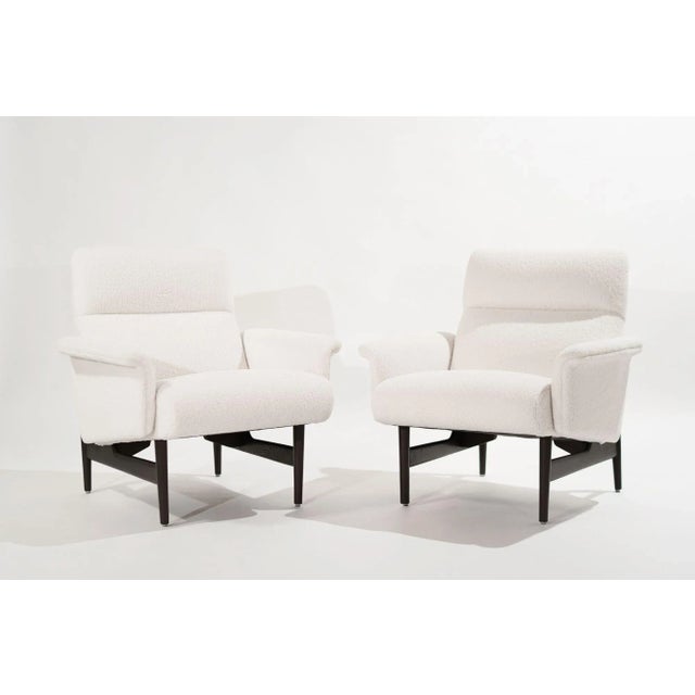 A stunning set of lounge chairs, original from Denmark, circa 1950-1959. Completely restored and reupholstered in heavy...