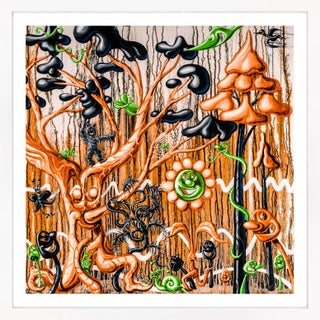 Kenny Scharf Furungle (Orange), Large Framed Archival Print With Diamond Dust, 2021 For Sale