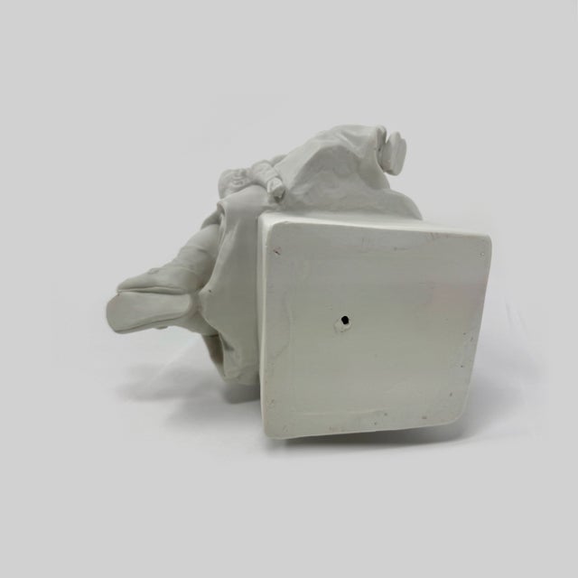 Late 19th Century Antique German Bisque Figure of Unhappy Young Girl With Empty Bowl and Doll For Sale - Image 5 of 6