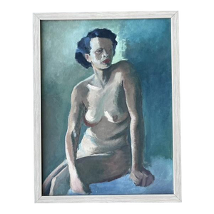 Vintage Original Nude Portrait Oil in Canvas