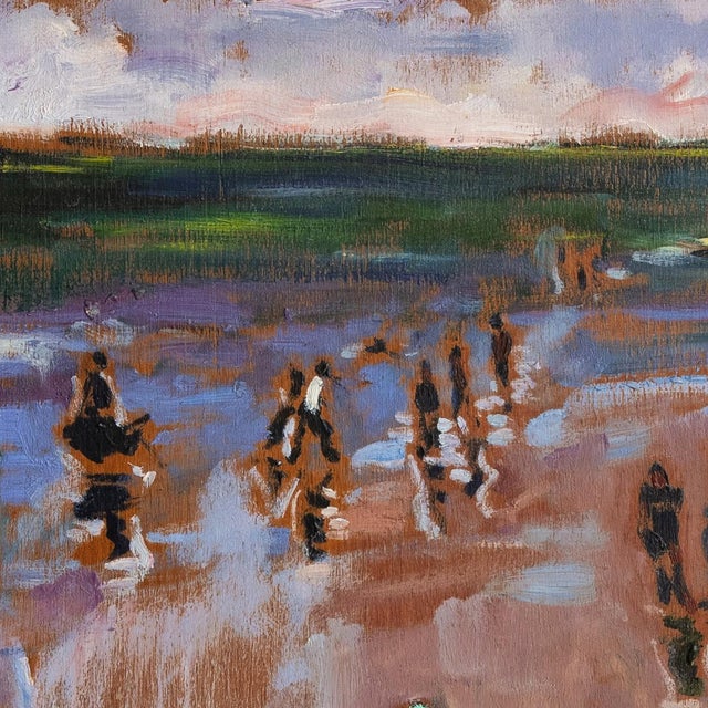 Brown 'Beach Day at Porto Seguro' by Sergio Telles, 1976, Brazilian Fauvist Coastal Landscape, Rio De Janiero For Sale - Image 8 of 8