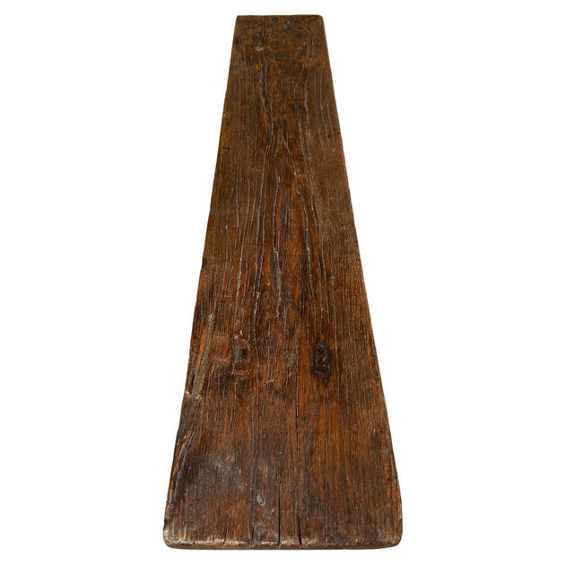Mid 20th Century Vintage Stained Elm Village Bench For Sale - Image 5 of 6