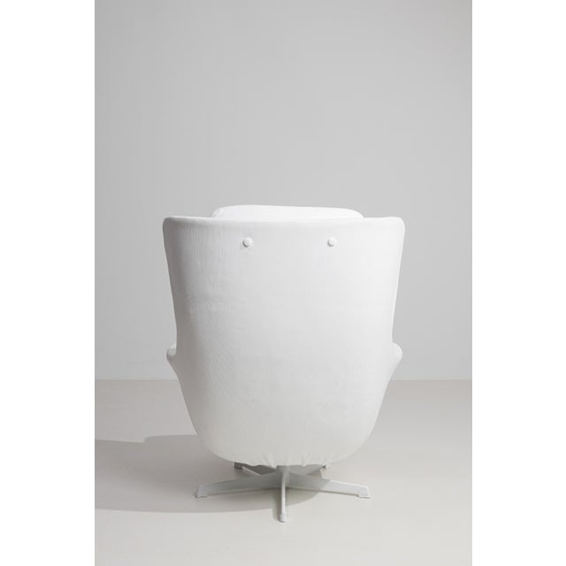 20th Century Czech Kelo Swivel Armchair White Cream For Sale - Image 11 of 15