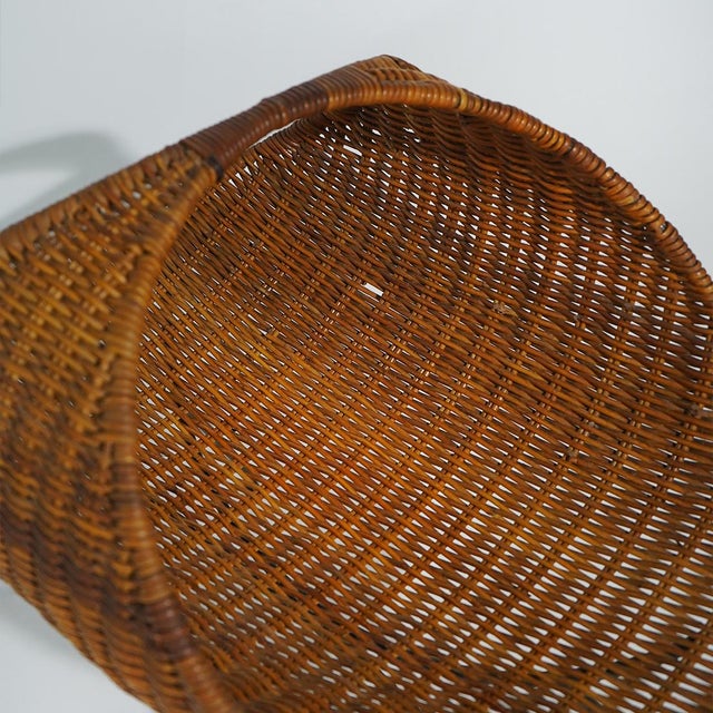 Rattan Magazine Rack with Metal Legs, 1950s For Sale - Image 10 of 13