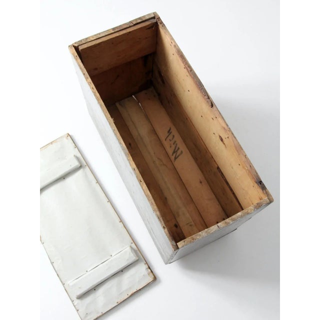 Vintage Industrial Wood Rolling Trunk For Sale - Image 9 of 13