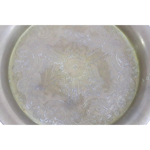 Brass Decorative Small Plate Trinket Tray Dish With Engraved Floral Design 5096b For Sale - Image 13 of 14