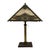 Glass Bradley & Hubbard Arts & Crafts 4-Panel Floral Overlay Slag Glass Lamp C1920 For Sale - Image 7 of 9