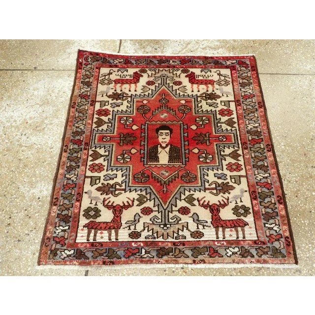 Mid-Century Modern Vintage Persian Hamadan Rug – Size: 2' 4" X 2' 7" For Sale - Image 3 of 10