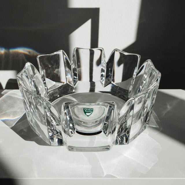 Swedish Corona Crystal Bowls by Lars Hellsten for Orrefors, 1970s, Set of 3 For Sale - Image 11 of 16