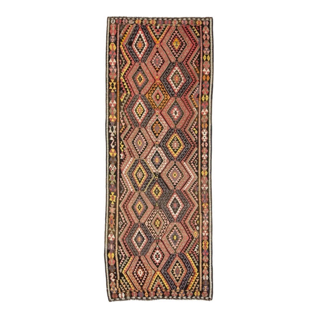 Vintage Handwoven Turkish Kilim Rug For Sale