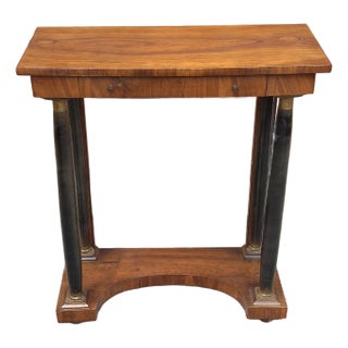 19th Century Biedermeier Single Drawer Walnut Console Table For Sale