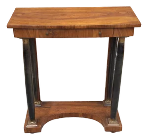 19th Century Biedermeier Single Drawer Walnut Console Table