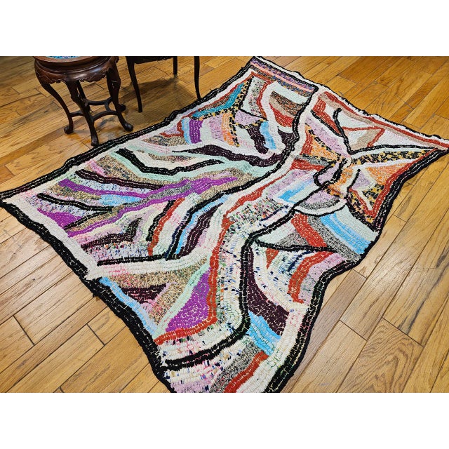 Vintage Moroccan Tapestry Rug, Handwoven, Mid-Century Modern Abstract Design, 6’ X 7’ For Sale - Image 10 of 10