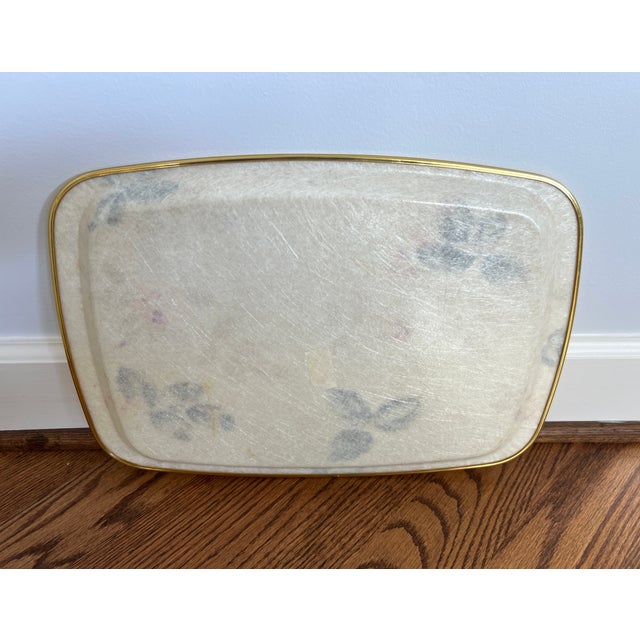 Plastic Vintage Keswick Fiberglass Floral Serving Tray For Sale - Image 7 of 7