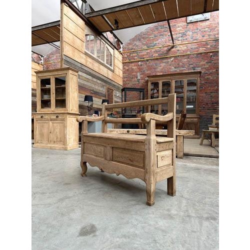 Industrial Bench in Solid Oak For Sale - Image 3 of 9