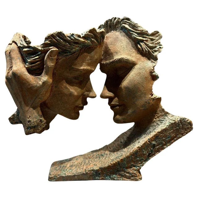 Ceramic Antique Spanish Lovers Sculpture For Sale - Image 7 of 7