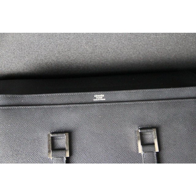 Document Holder in Black Epsom and Palladium Leather from Hermès, 2000s For Sale - Image 11 of 16