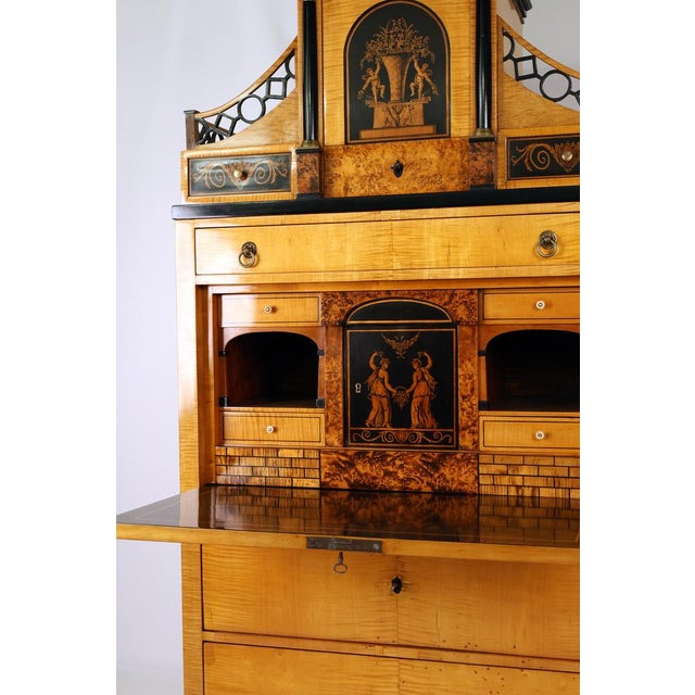 Classicist Secretaire in Maple, 181 For Sale - Image 11 of 18