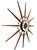 Danish Elgin Mid Century Modern Sunburst Wall Clock For Sale - Image 4 of 7