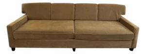 96” Hickory Chair Camel Velvet Track Arm Sofa